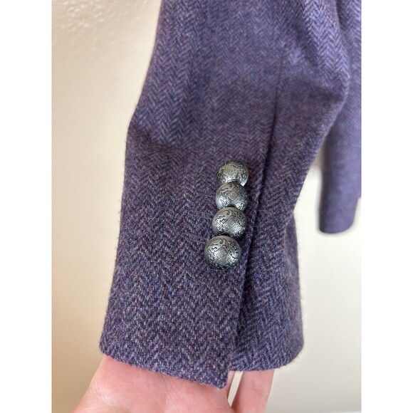 Brooks Brothers 10 Stellita Blazer Jacket Moon Merino Wool Suede Collar Silver - Picture 5 of 8